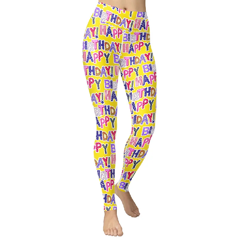Unbeatable Prices Colorful Birthday Yoga Leggings