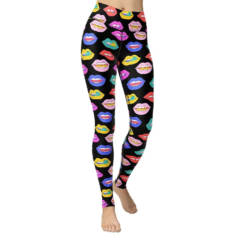 Weekend Specials to Delight Colorful Lips Yoga Leggings