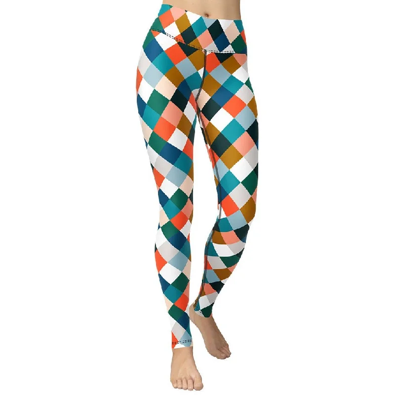 Special Price Colorful Rhombus Pattern Yoga Leggings