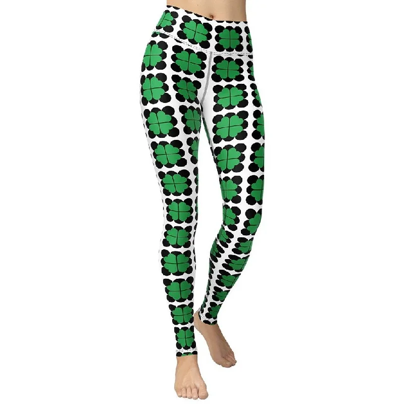 Unmissable Sale Cool Shamrock Pattern Yoga Leggings
