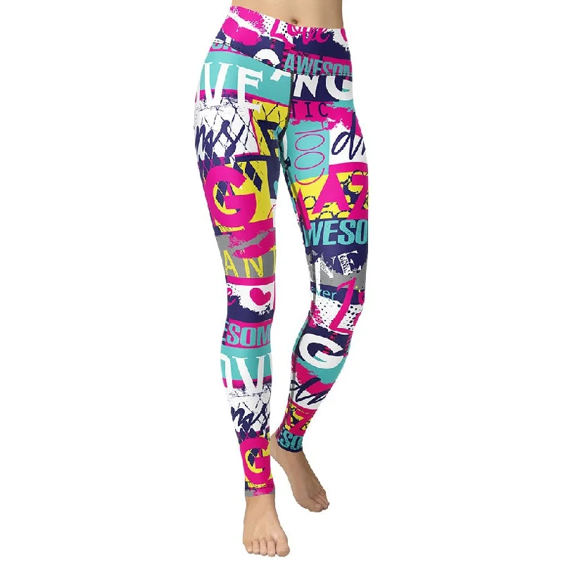 Overstock Clearance Cool Slogan Yoga Leggings