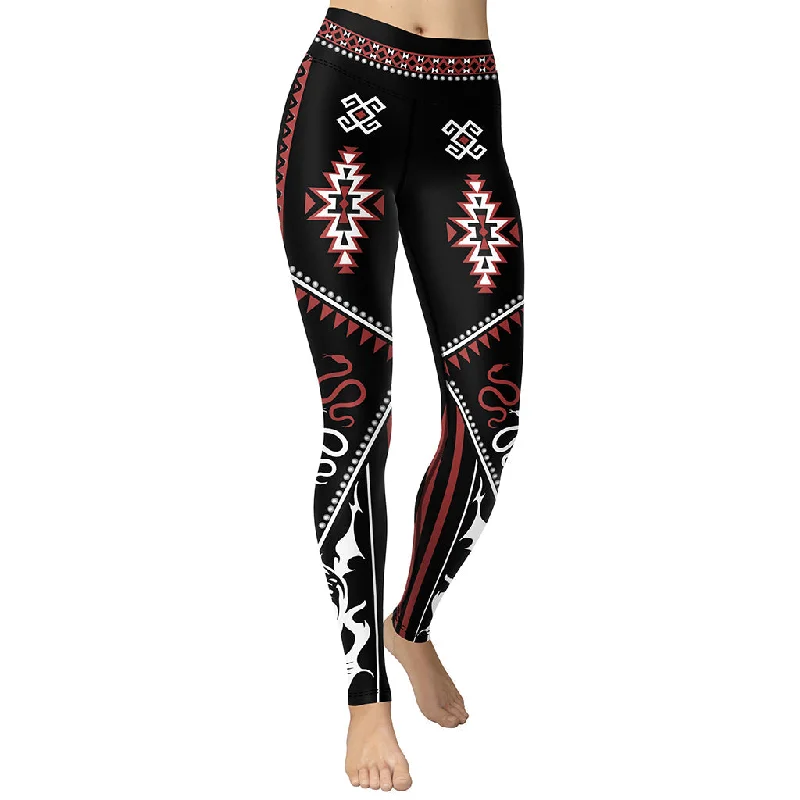 Super Discount Cowgirl Red & Black Yoga Leggings