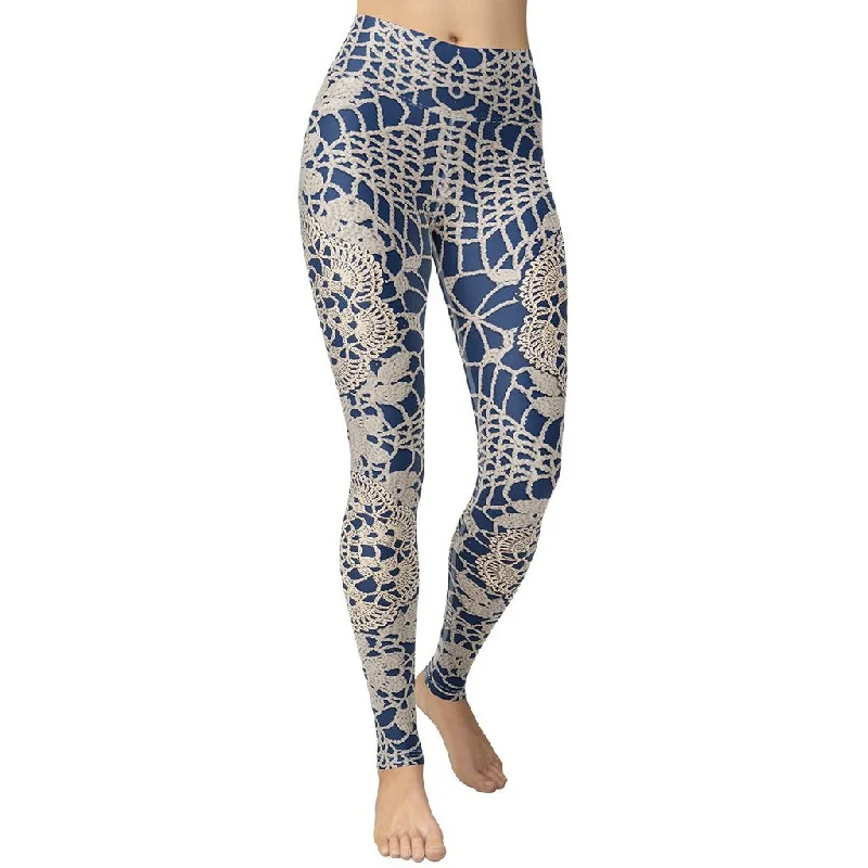 Massive Deal Crochet Print Yoga Leggings