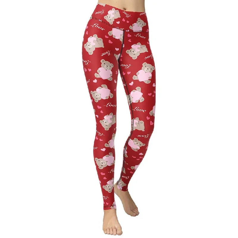 Weekend Discounts to Enjoy Cute Teddy Bear Yoga Leggings