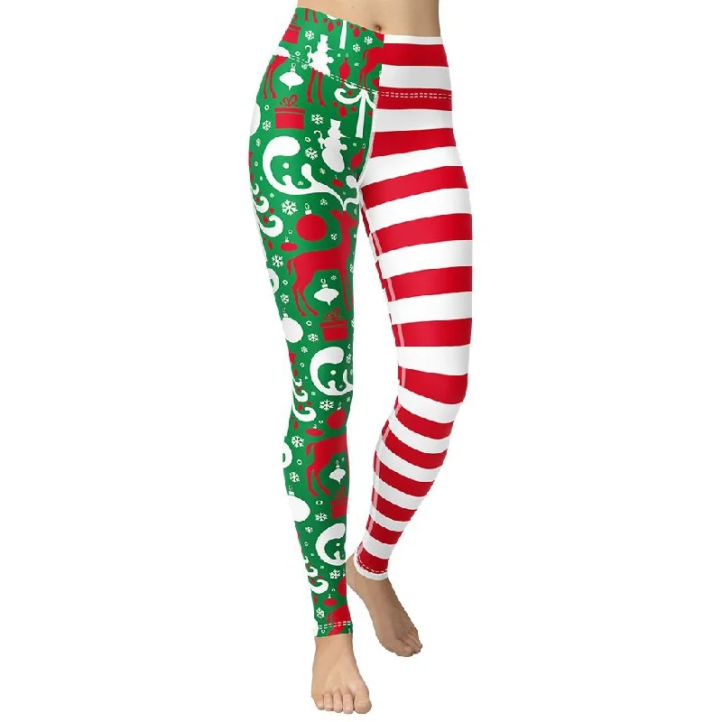 Year-End Clearance Cute Two Pattern Christmas Yoga Leggings