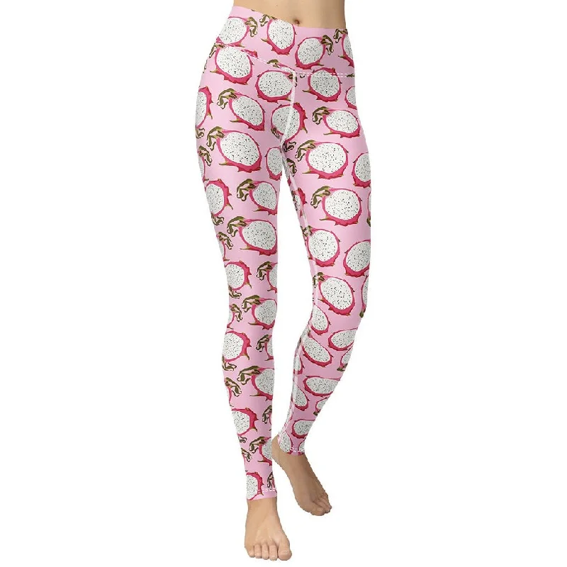 Unbeatable Deal Dragon Fruit Pattern Yoga Leggings