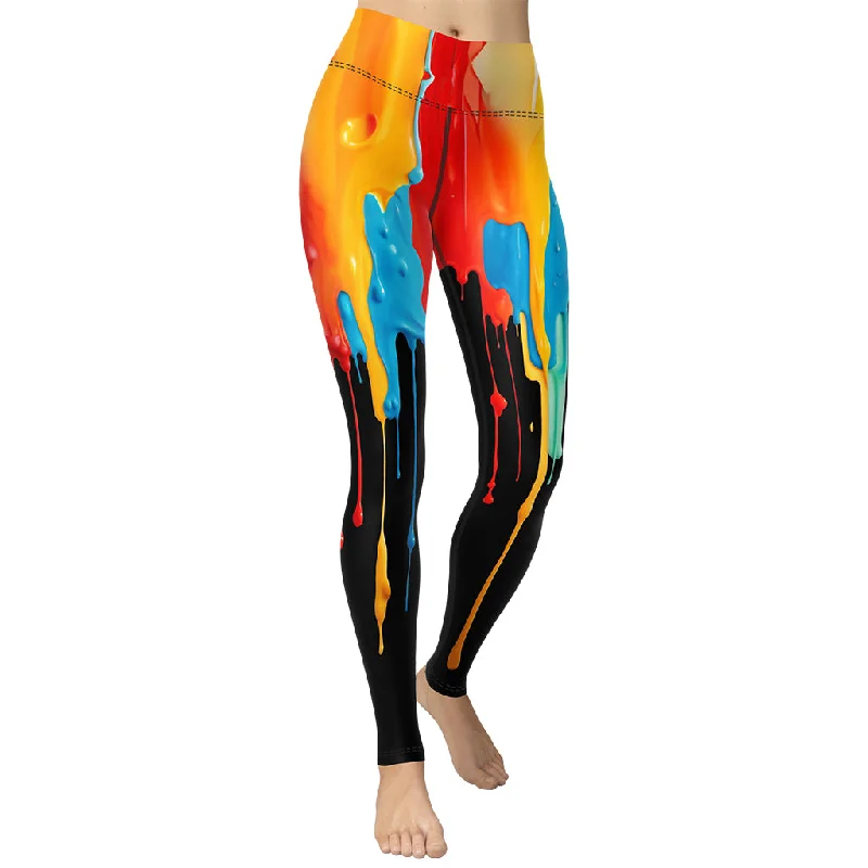 Major Deal Dripping Color Yoga Leggings