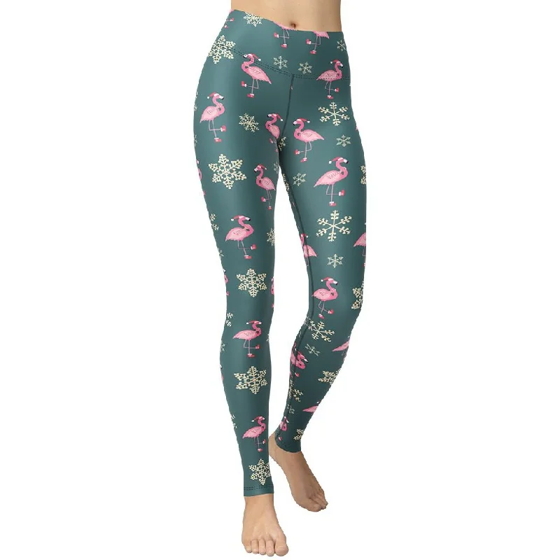 Low Cost Festive Flamingos Yoga Leggings