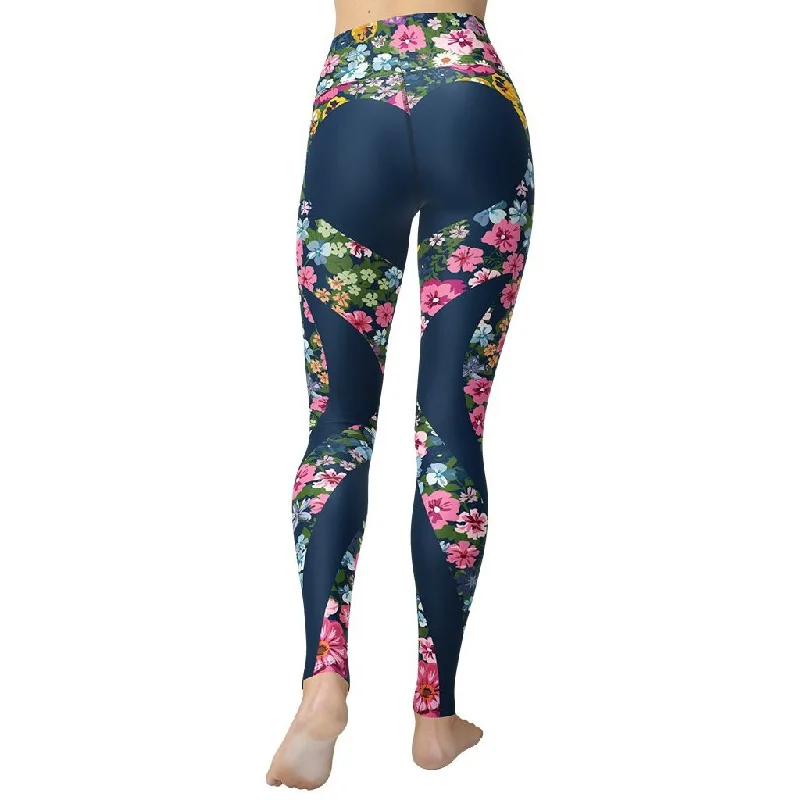 Early Bird Floral Heart Shaped Yoga Leggings
