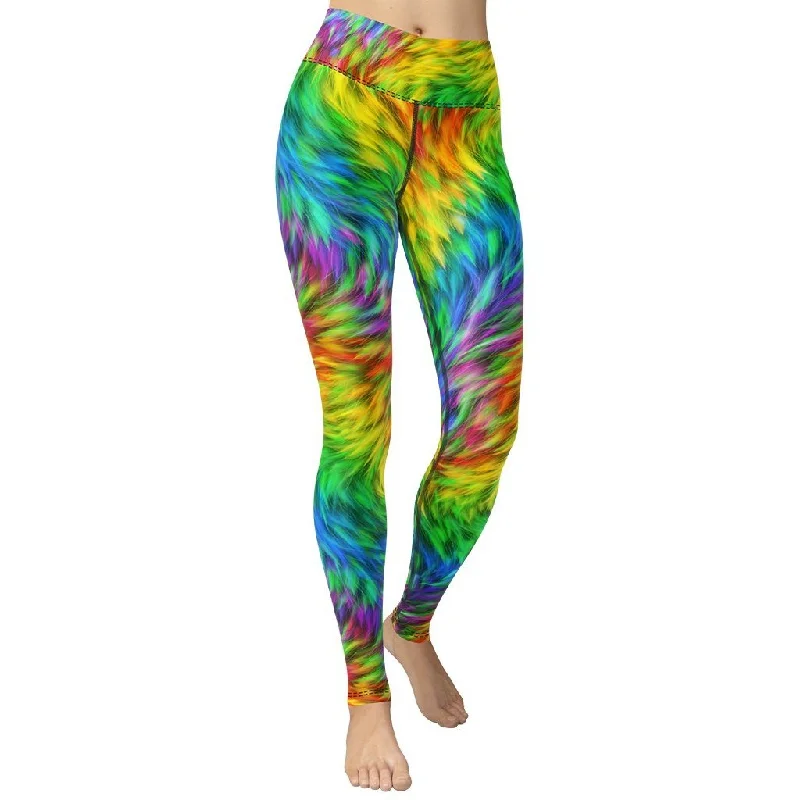 Weekend Offers That Impress Fluffy Rainbow Yoga Leggings
