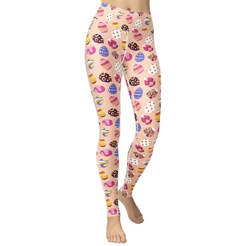 Weekend Price Cuts Galore Fun Easter Eggs Pattern Yoga Leggings