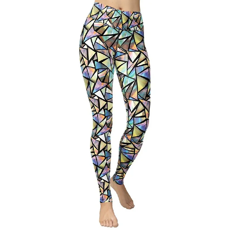 Weekend Savings Sensation Geometric Mirror Glass Yoga Leggings