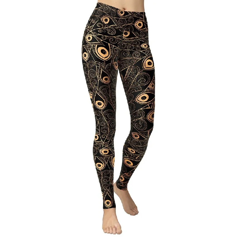 Weekend Specials to Enjoy Golden Art Deco Pattern Yoga Leggings
