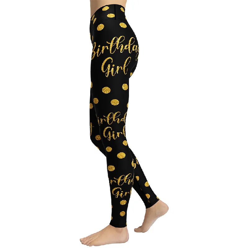 Weekend Deal Golden Birthday Girl Yoga Leggings