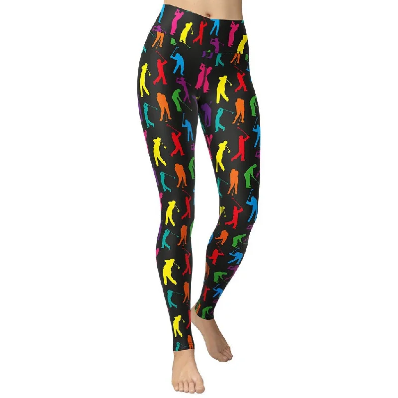 Sale Event Golfer Pattern Yoga Leggings