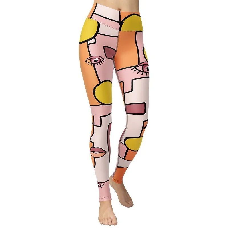 Crazy Deal Hand-drawn Contemporary Painting Yoga Leggings