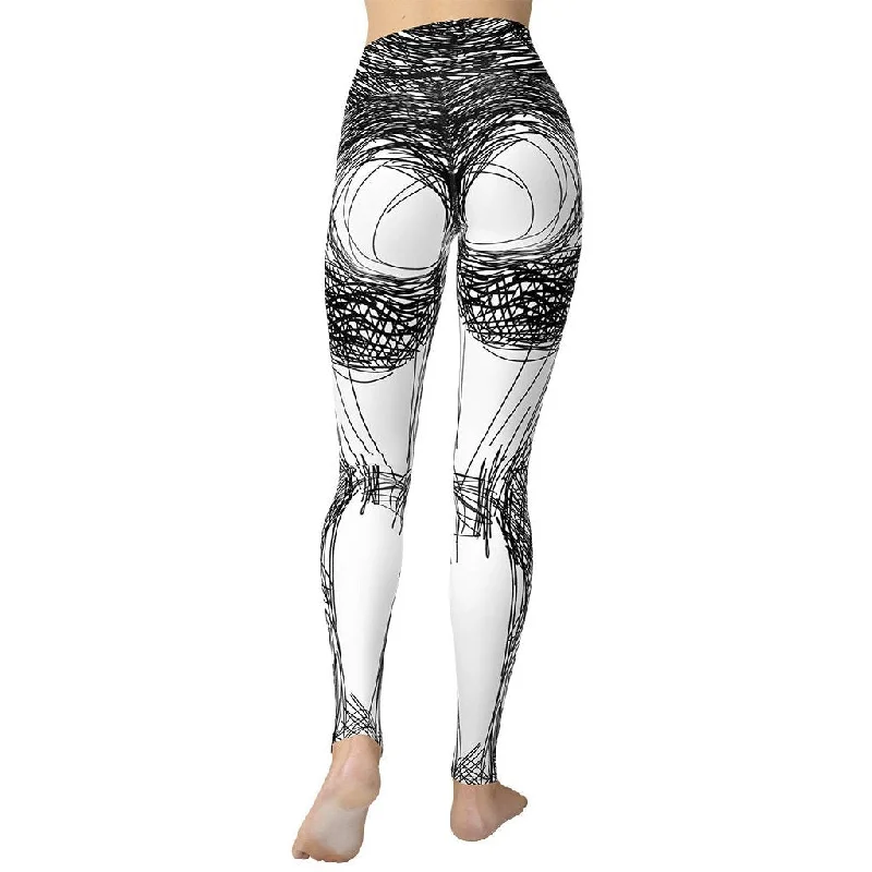 Unmissable Offer Hand Drawn Yoga Leggings