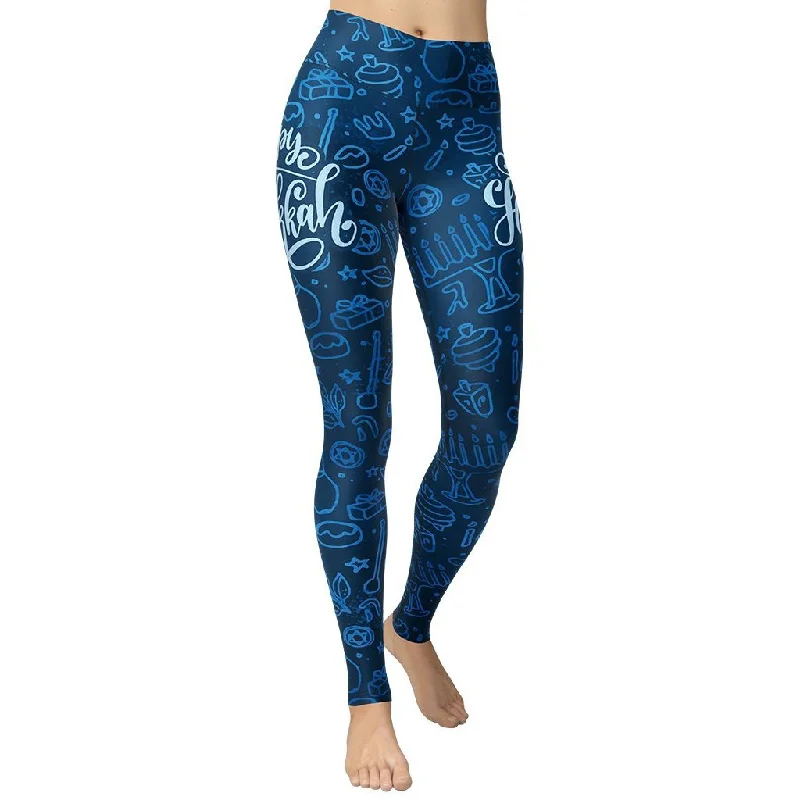 Crazy Savings Happy Hanukkah Yoga Leggings