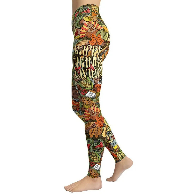 Exclusive Deal Happy Thanksgiving Yoga Leggings