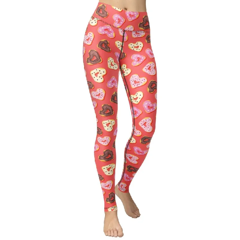 Weekend Bargains to Sizzle Heart Doughnuts Yoga Leggings