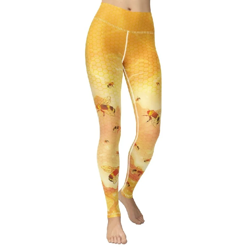 Hurry In Honey Bee Yoga Leggings
