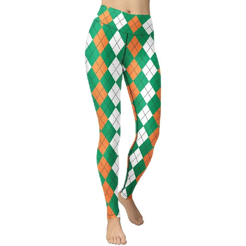 Amazing Value Irish Flag Plaid Yoga Leggings