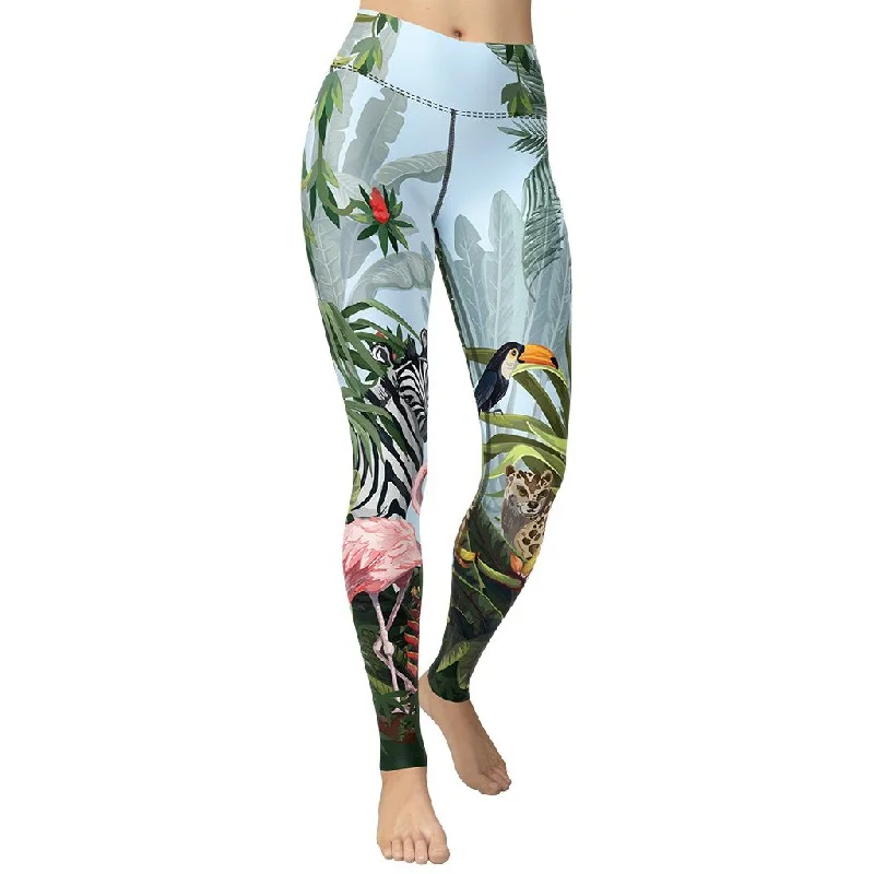 Time-Sensitive Jungle Celebration Yoga Leggings