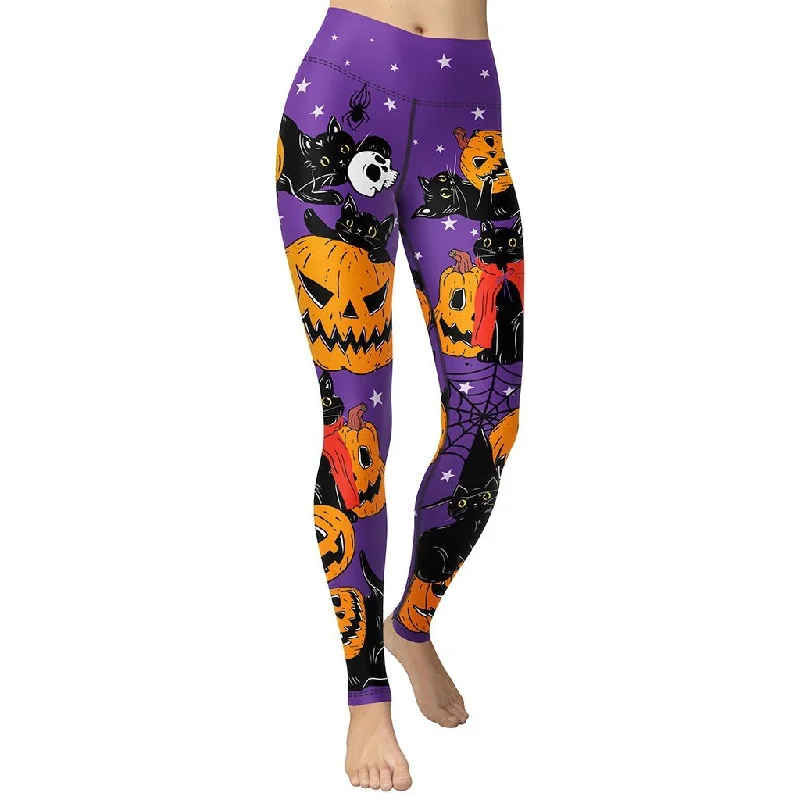 Weekend Bargains Galore Kitty Loves Halloween Yoga Leggings