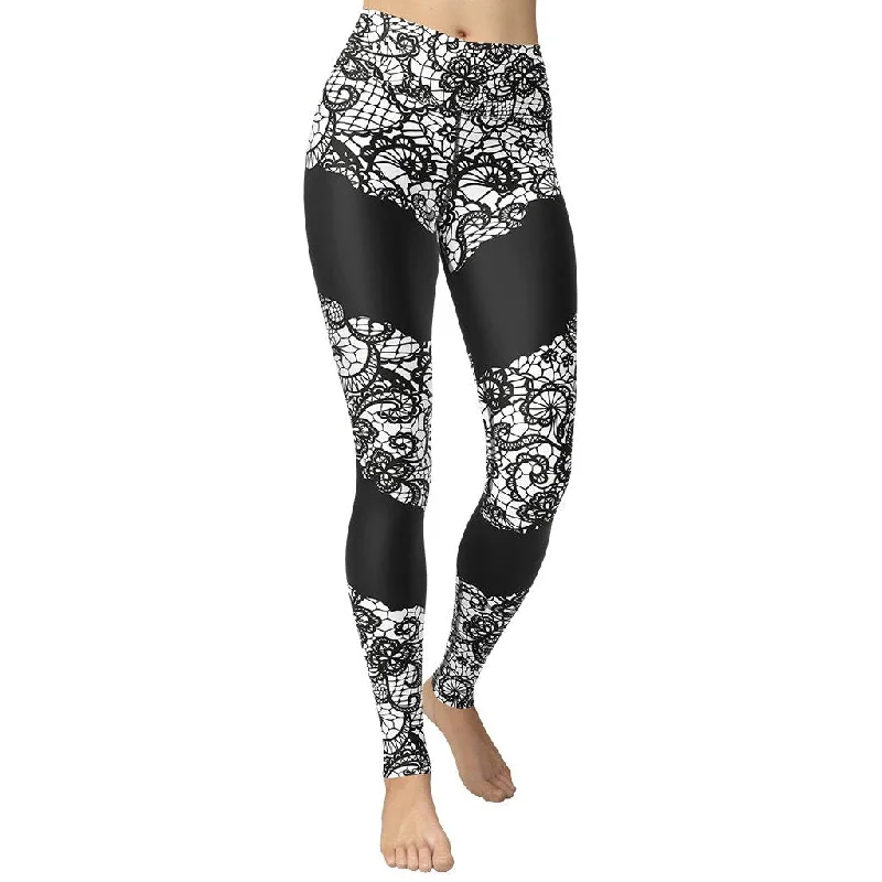 Deep Savings Lace Cut Out Yoga Leggings