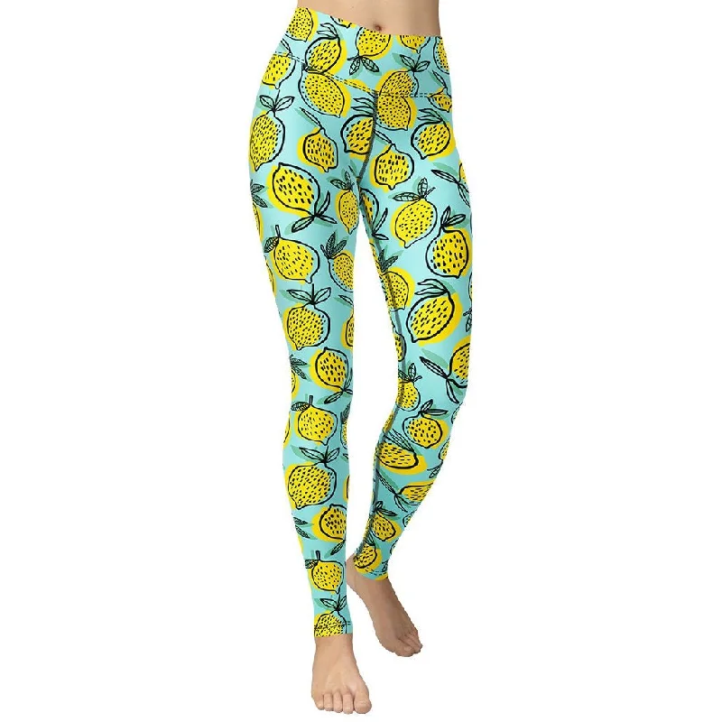 Quick Sale Lemon Pattern Yoga Leggings
