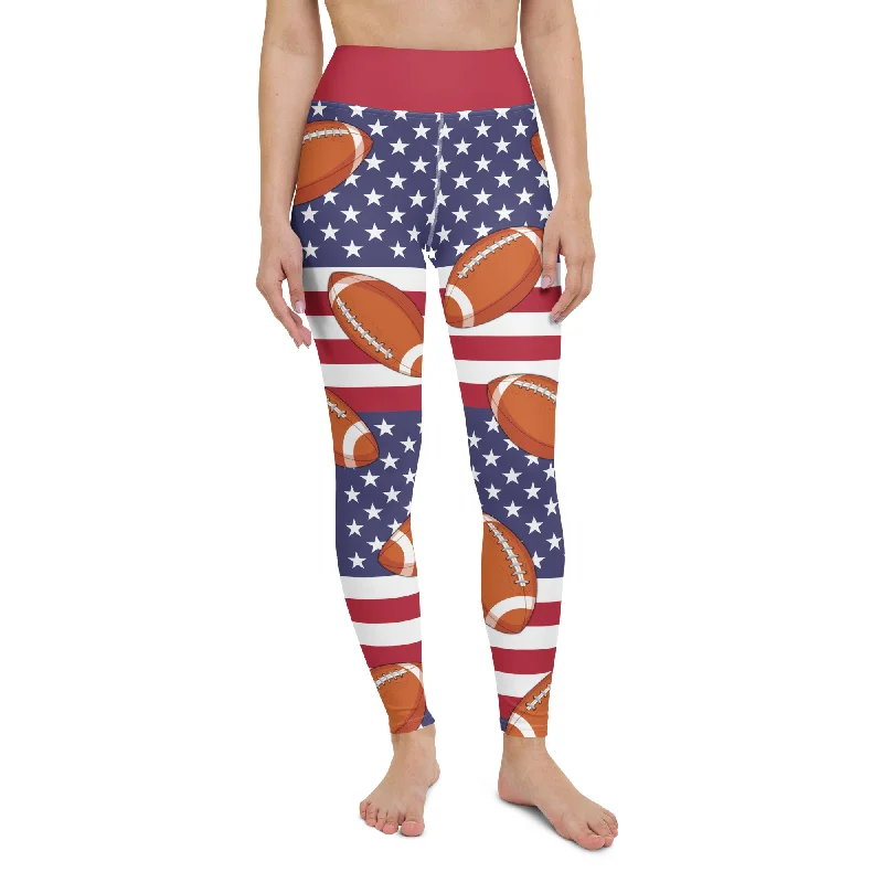 Clearance Sale Love Football Yoga Leggings