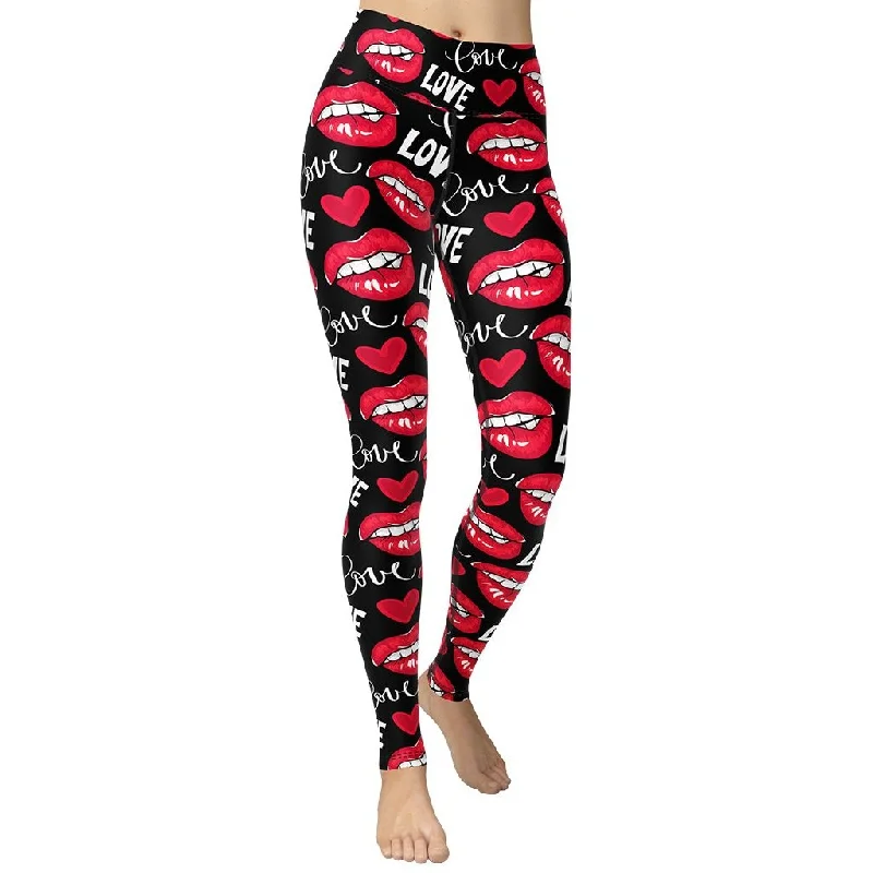 Weekend Offers That Shine Love & Kisses Yoga Leggings