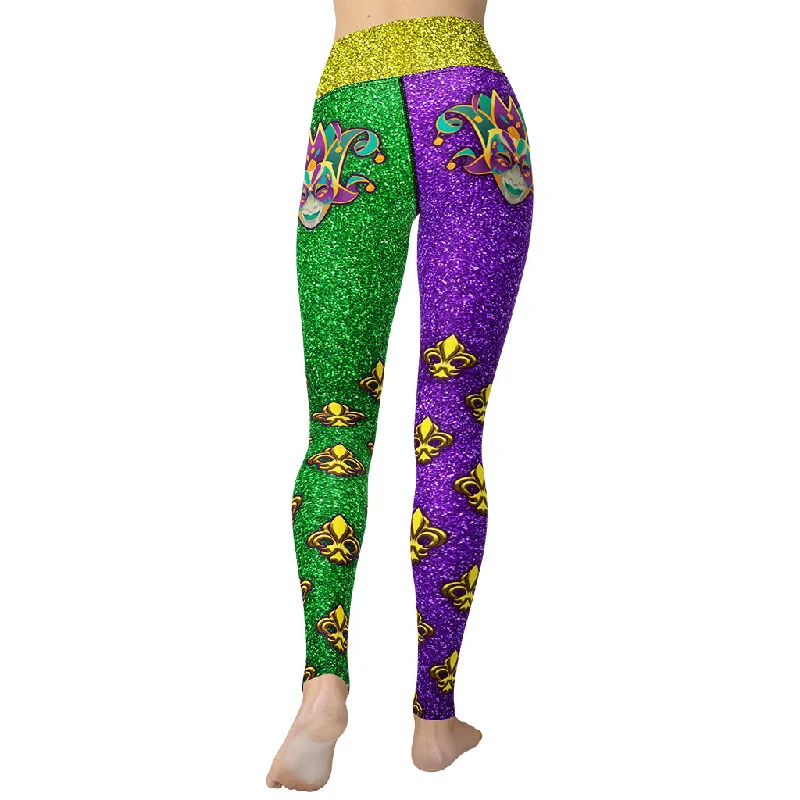 Flash Deal Mardi Gras Mask Yoga Leggings