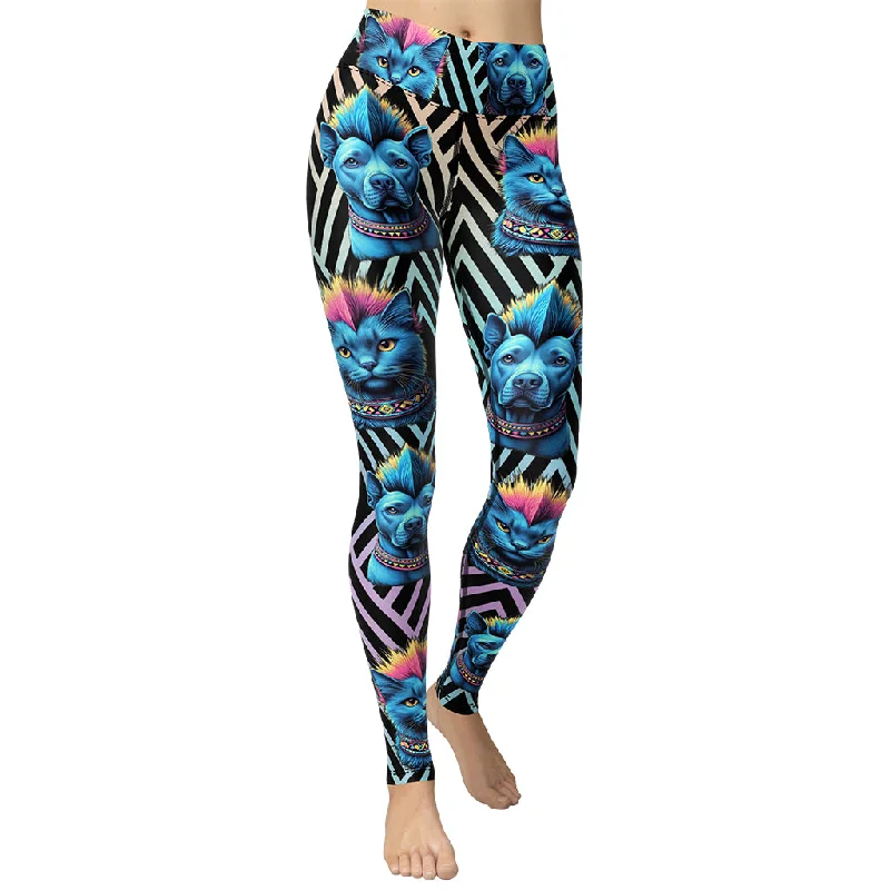 Exclusive Offer Mohawk Cats & Dogs Yoga Leggings