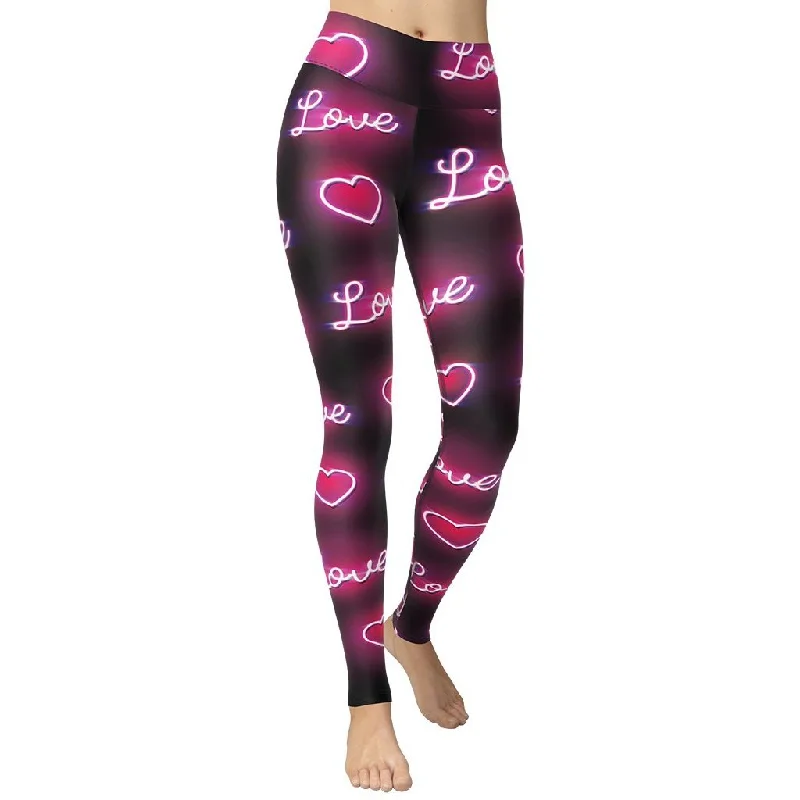 Deal of the Day Neon Love Yoga Leggings