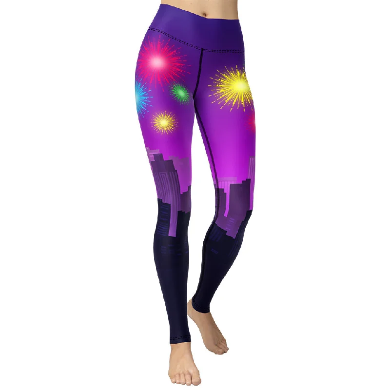 Now or Never New Year City Yoga Leggings