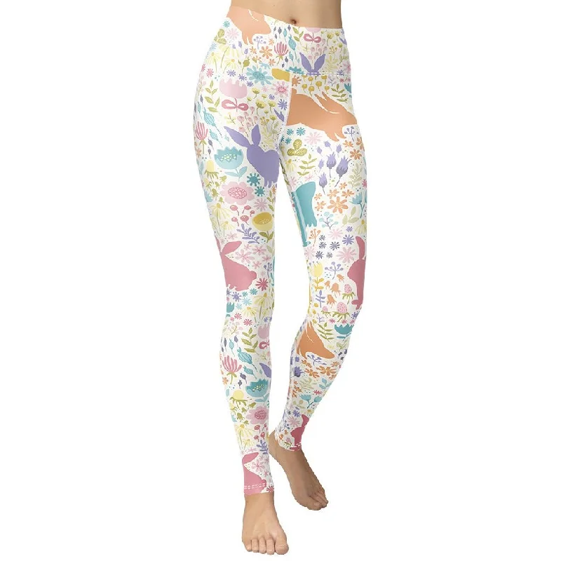 Weekend Savings Sensation Pastel Easter Garden Yoga Leggings