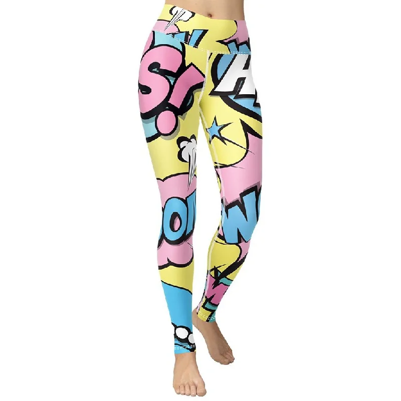 Savings Galore Pastel Pop Art Yoga Leggings