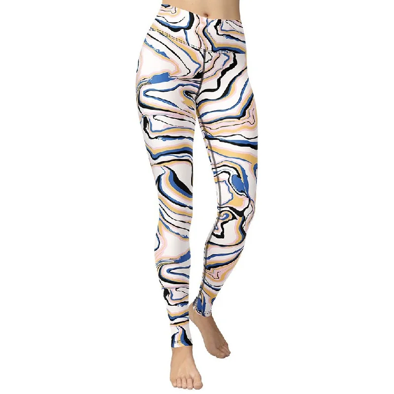 Weekend Savings Spree Peachy Marble Yoga Leggings