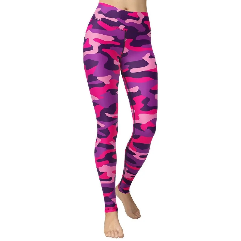 Value Deals Pink & Purple Camo Yoga Leggings