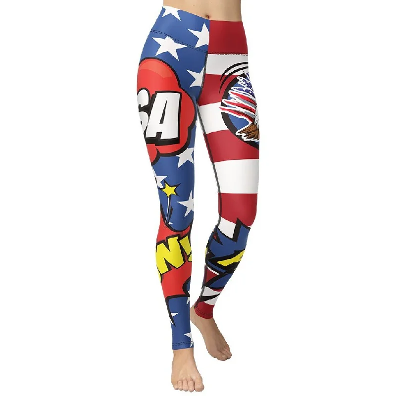 Weekend Specials to Enjoy Proud American Pop Art Yoga Leggings