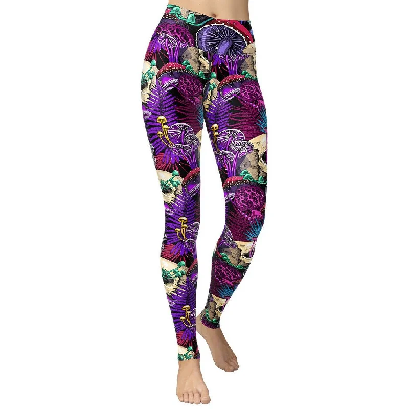 Unwind with Weekend Discounts Psychedelic Skulls Yoga Leggings