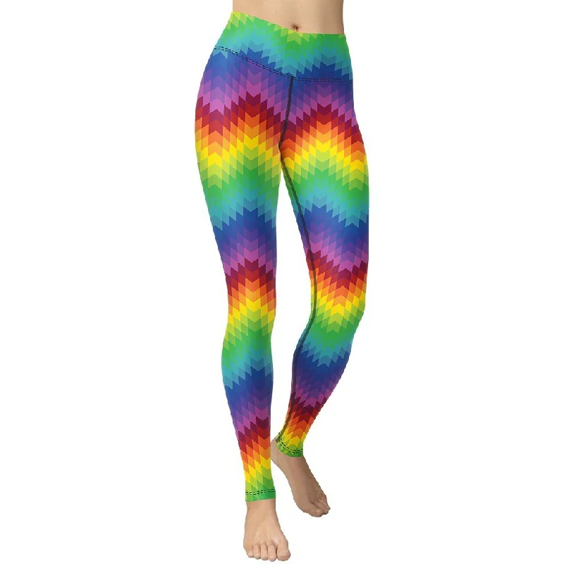 Weekend Specials to Delight Rainbow Pattern Yoga Leggings