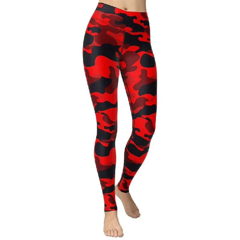 Weekend Savings Spectacle Red Camo Yoga Leggings