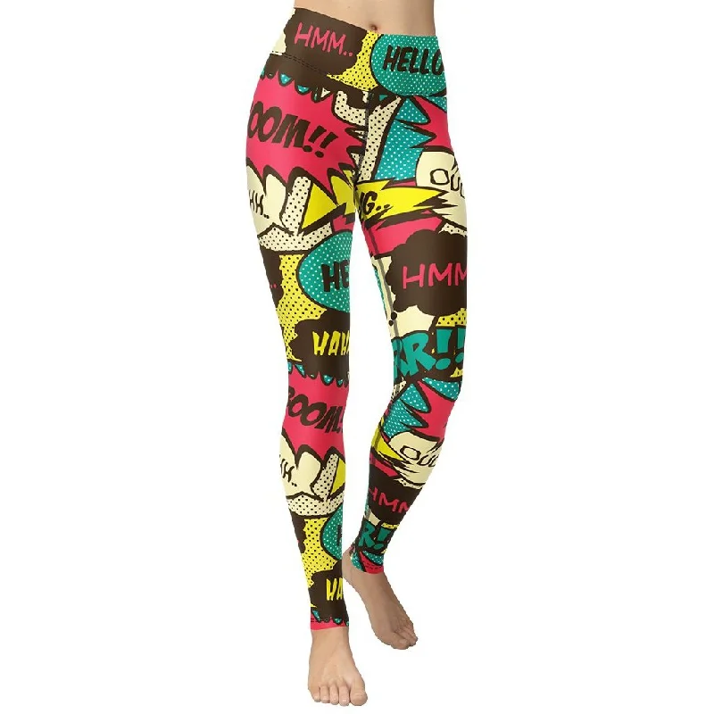 Weekend Discounts You Deserve Retro Comic Book Yoga Leggings