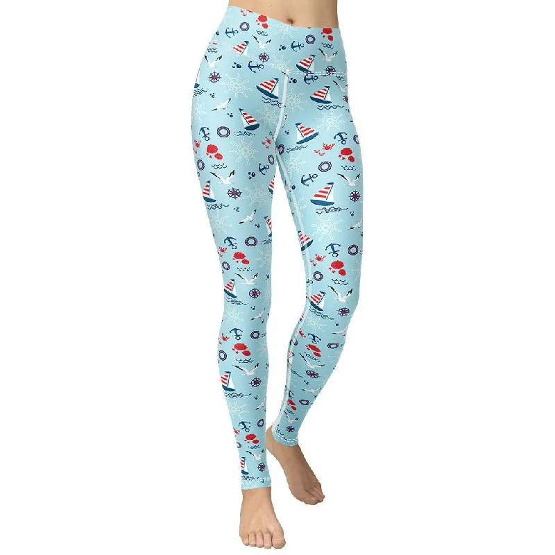 Make Your Weekend Count with Savings Sailing Boats Yoga Leggings