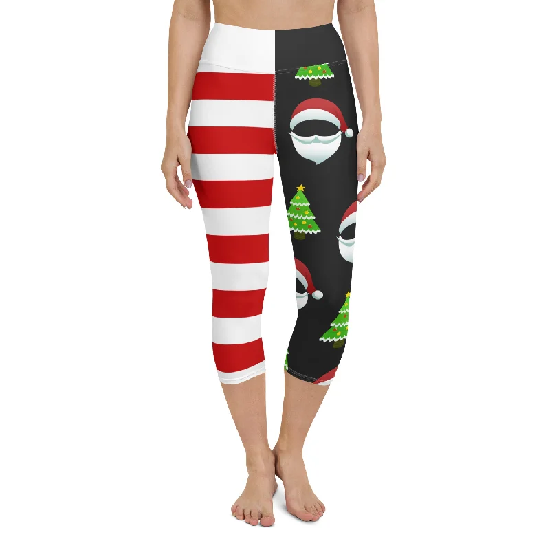 Weekend Offers That Dazzle Santa Claus Stripes Yoga Capris