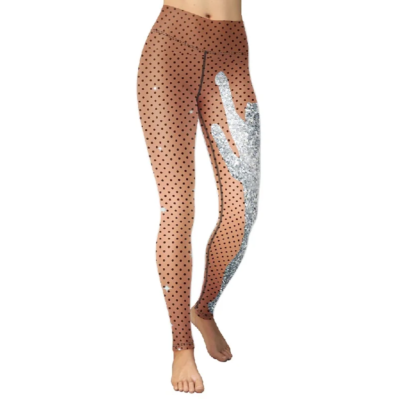 Midnight Sale Sequin Print Mesh Yoga Leggings
