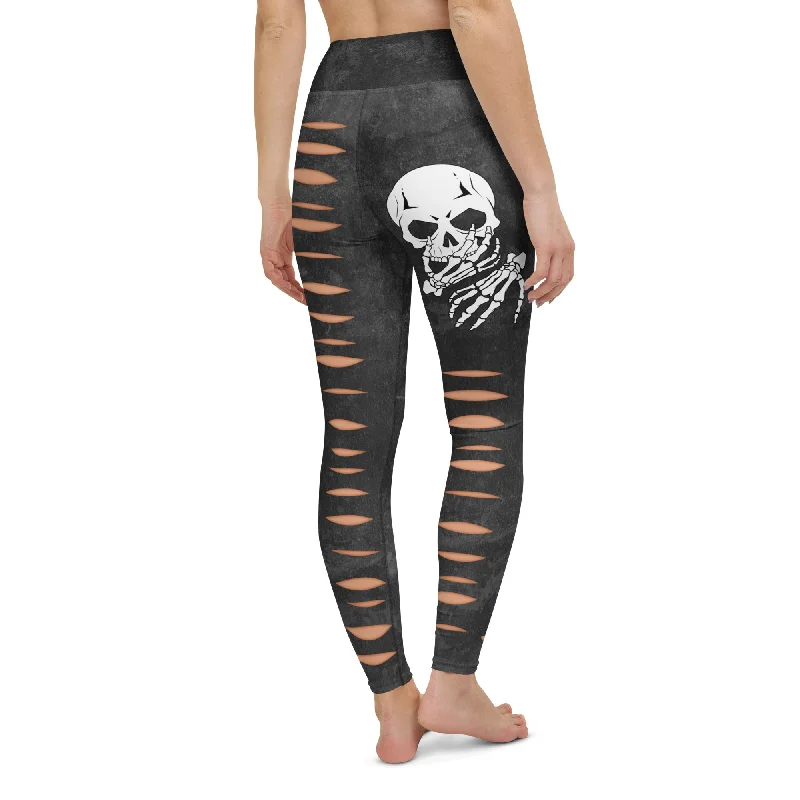 Act Now Skeleton 3D Cut Out Effect Yoga Leggings