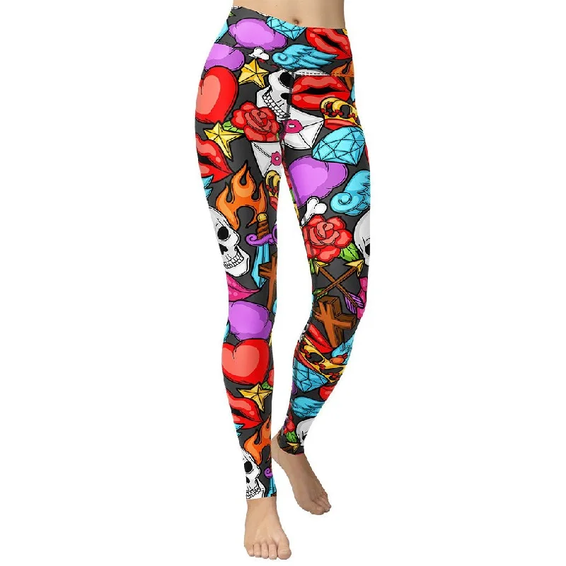 Weekend Deals You Can't Resist Skulls Yoga Leggings